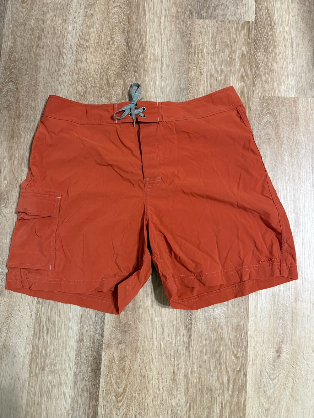 Patagonia Men's Swim Trunks Board Shorts Size 34 Orange Drawstring Summer Swim
